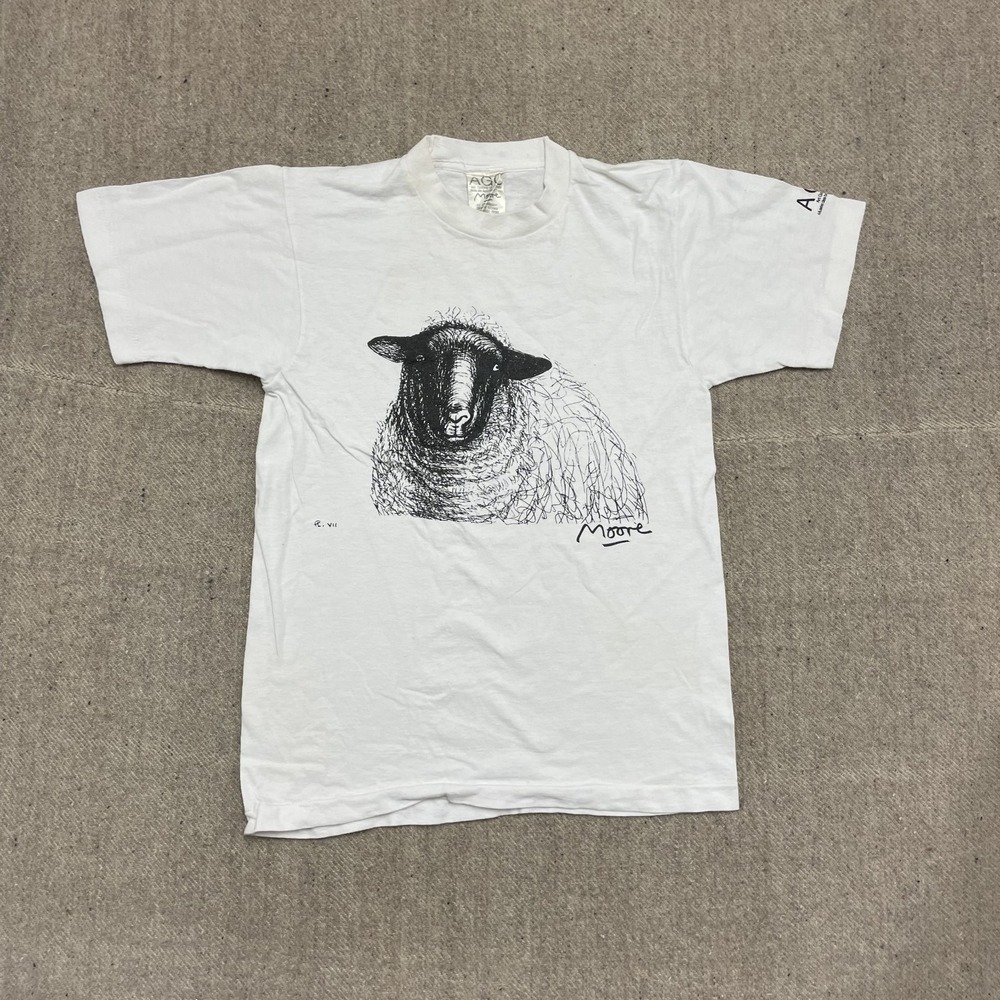 Vintage Henry Moore Art‎ Shirt mens Small White 1990s Single stitch CANADA AGO